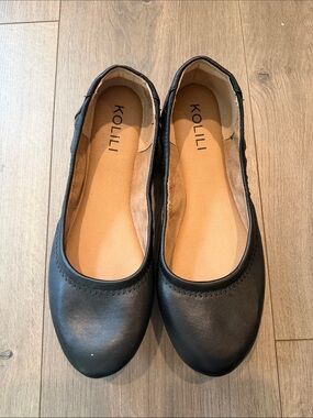 Kolili Women's Black Slip-On Ballet Flats
